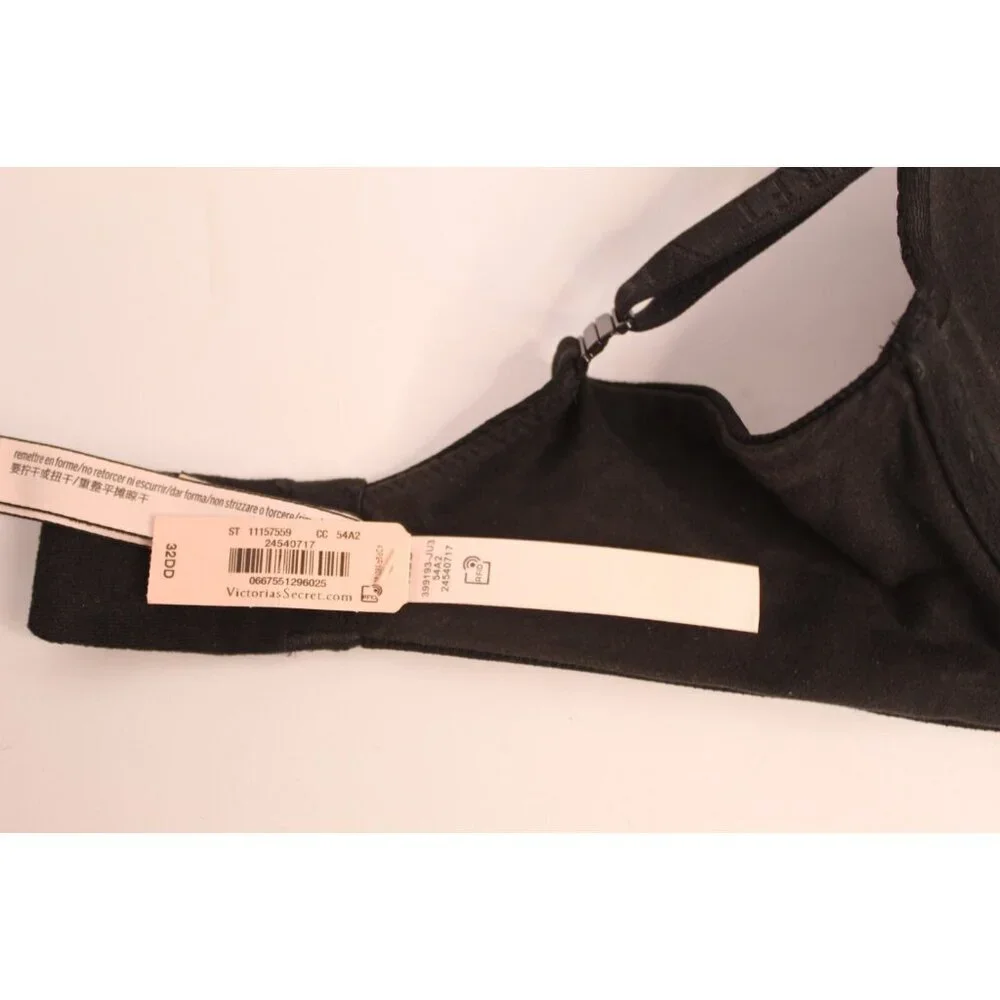 Victoria's Secret Bra Body‎ By Victoria Black 32DD Lace Padded Wired Push Up NWT
